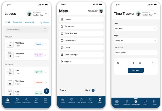 HIRO Mobile App - Employee Self-service