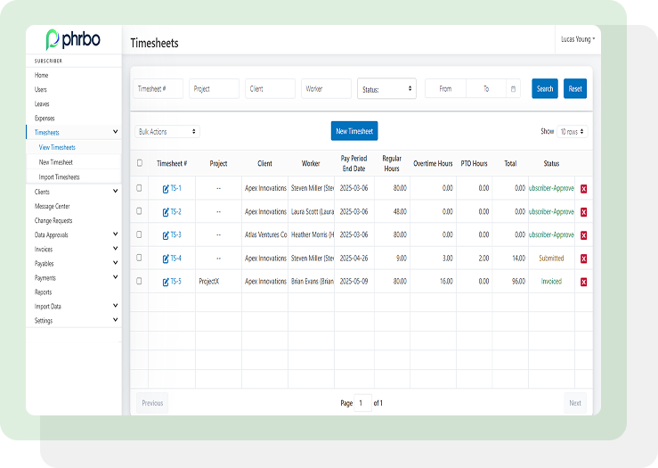 PHRBO - Timesheets Management for EOR and PEO
